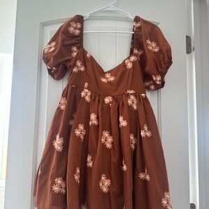 Altar'd State Brown Floral Mini Dress